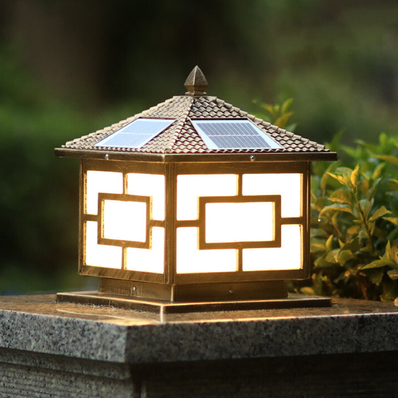 Contemporary Pillar Light Household Solar Lighting Fixture for Backyard