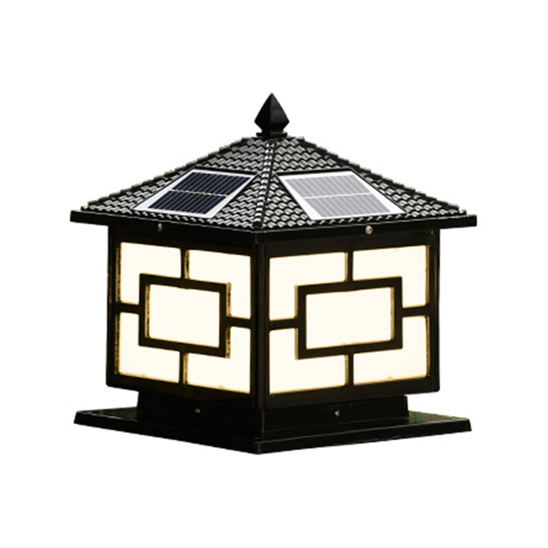 Contemporary Pillar Light Household Solar Lighting Fixture for Backyard