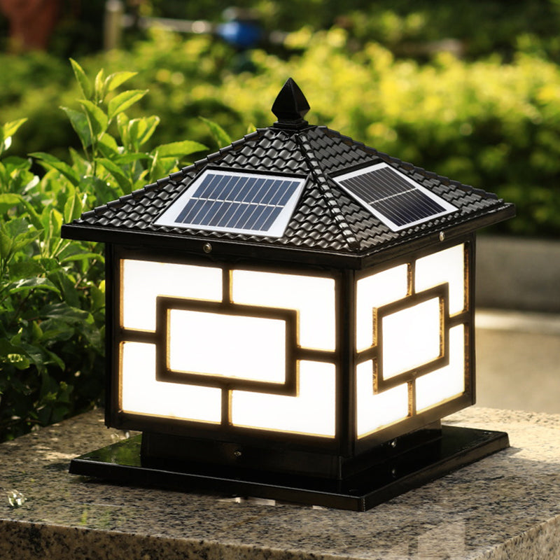Contemporary Pillar Light Household Solar Lighting Fixture for Backyard