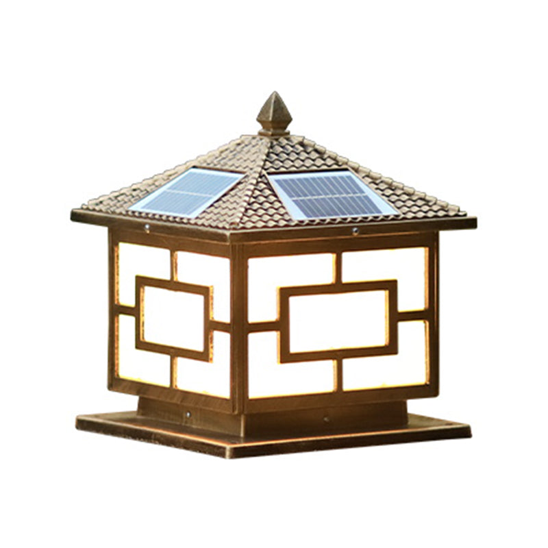 Contemporary Pillar Light Household Solar Lighting Fixture for Backyard