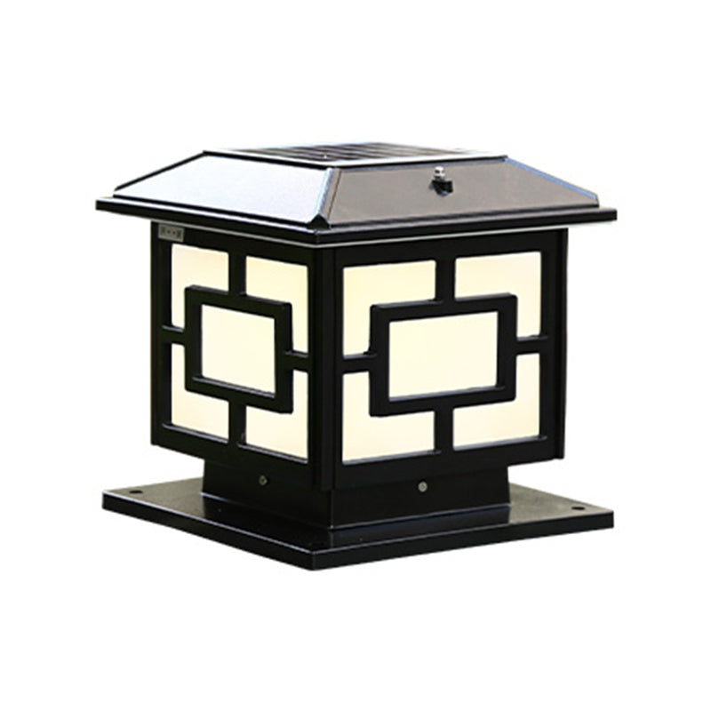 Contemporary Pillar Light Household Solar Lighting Fixture for Backyard