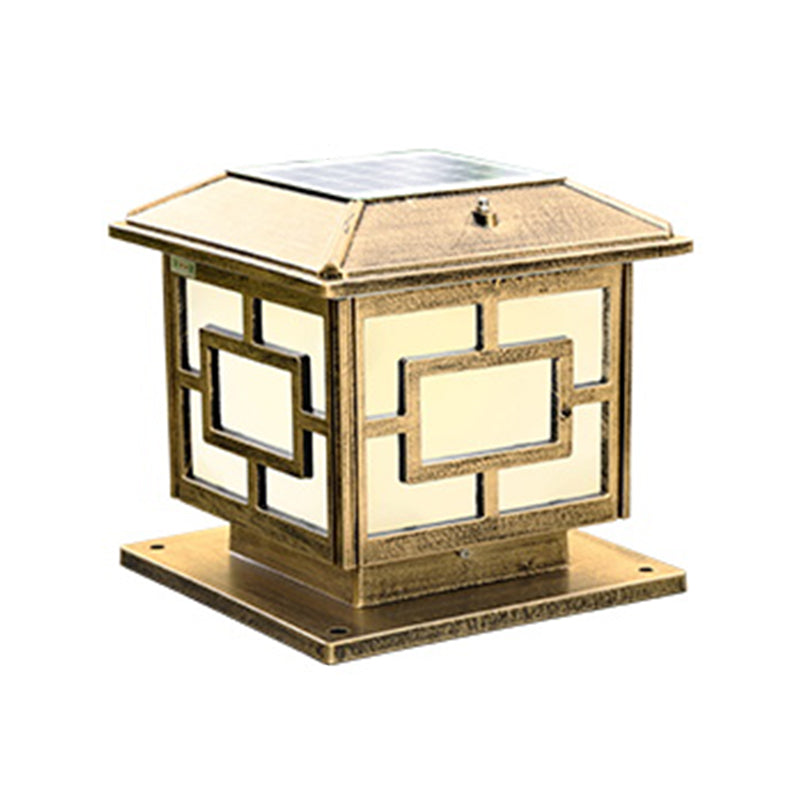 Contemporary Pillar Light Household Solar Lighting Fixture for Backyard