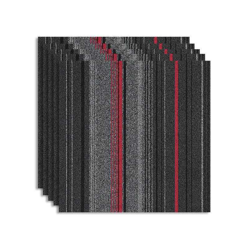 Stripe Printed Carpet Tiles Office Room Loose Lay Level Loop Square Carpet Floor Tile
