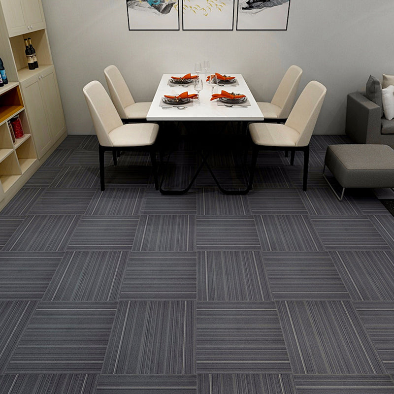 Stripe Print Carpet Floor Tile Level Loop Non-Skid Loose Lay Office Room Carpet Tile