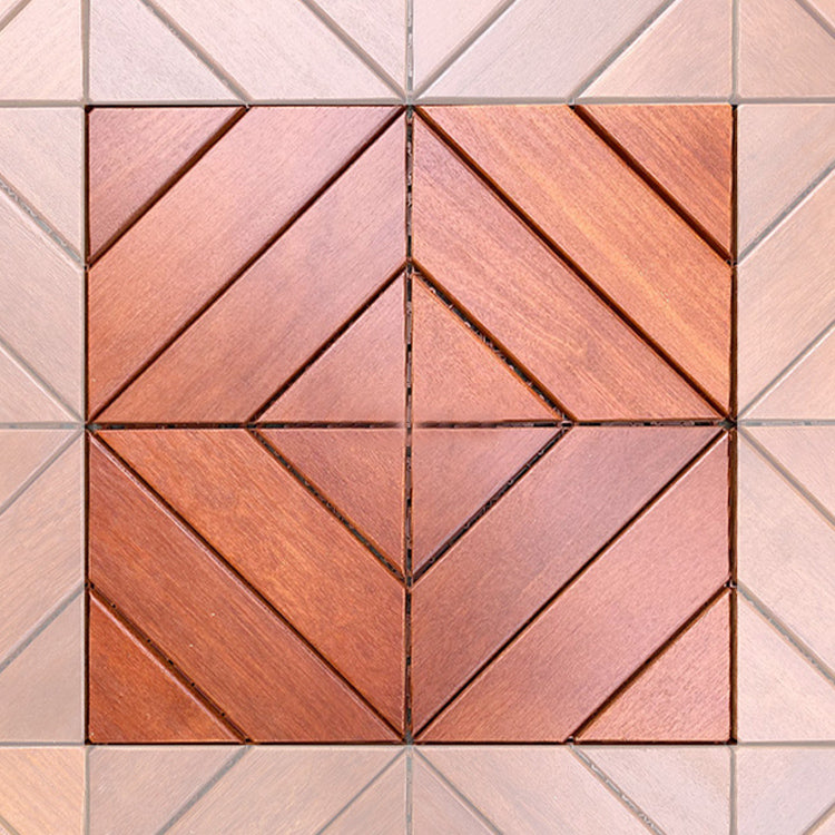 Solid Wood Deck Flooring Tiles Interlocking with Slip Resistant