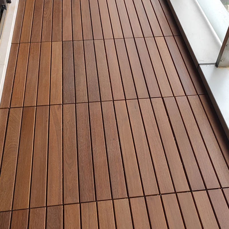 Solid Wood Patio Flooring Tiles Interlocking Deck Plank for Indoor and Outdoor