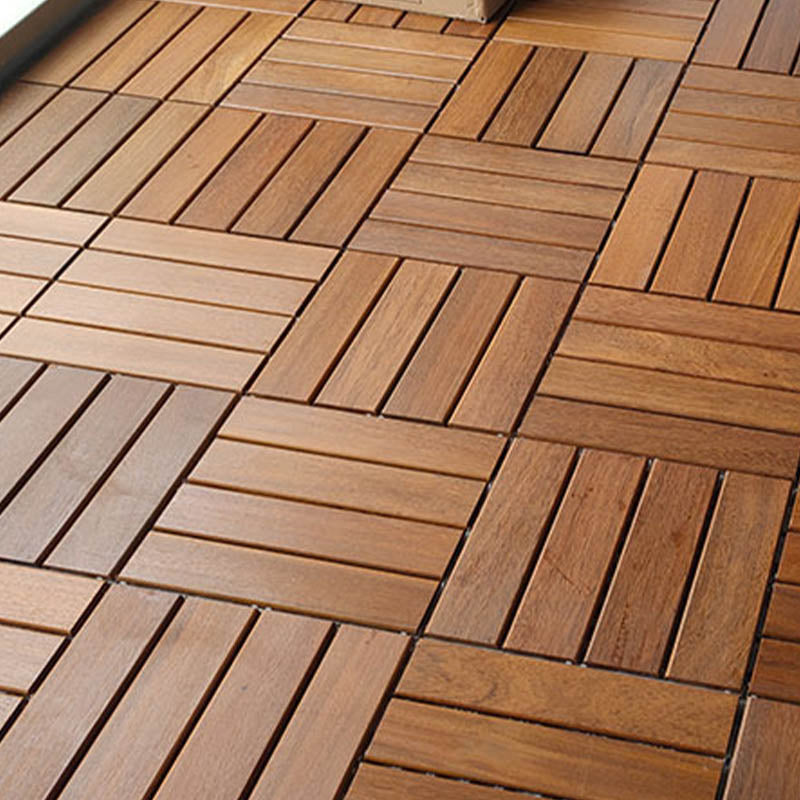 Solid Wood Patio Flooring Tiles Interlocking Deck Plank for Indoor and Outdoor
