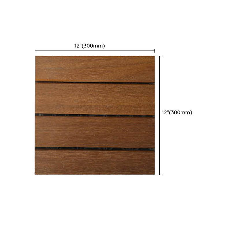 Solid Wood Patio Flooring Tiles Interlocking Deck Plank for Indoor and Outdoor