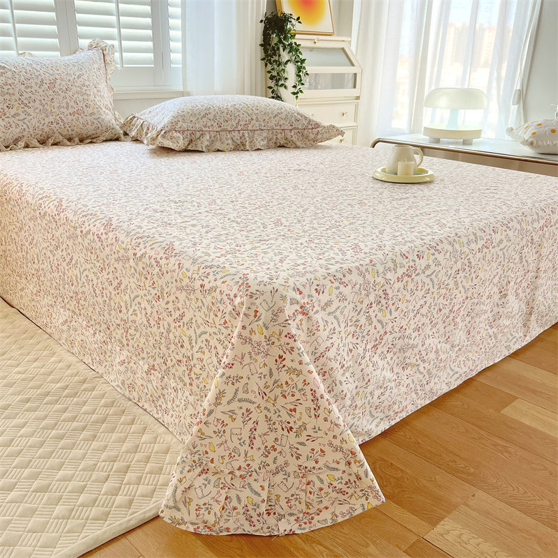 Floral Printed Bed Sheet Set Modern Elegant Sheet for Bedroom