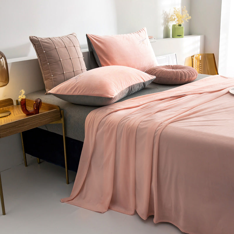 Modern Bed Sheet Set Winter Solid Color Fitted Sheet for Bedroom