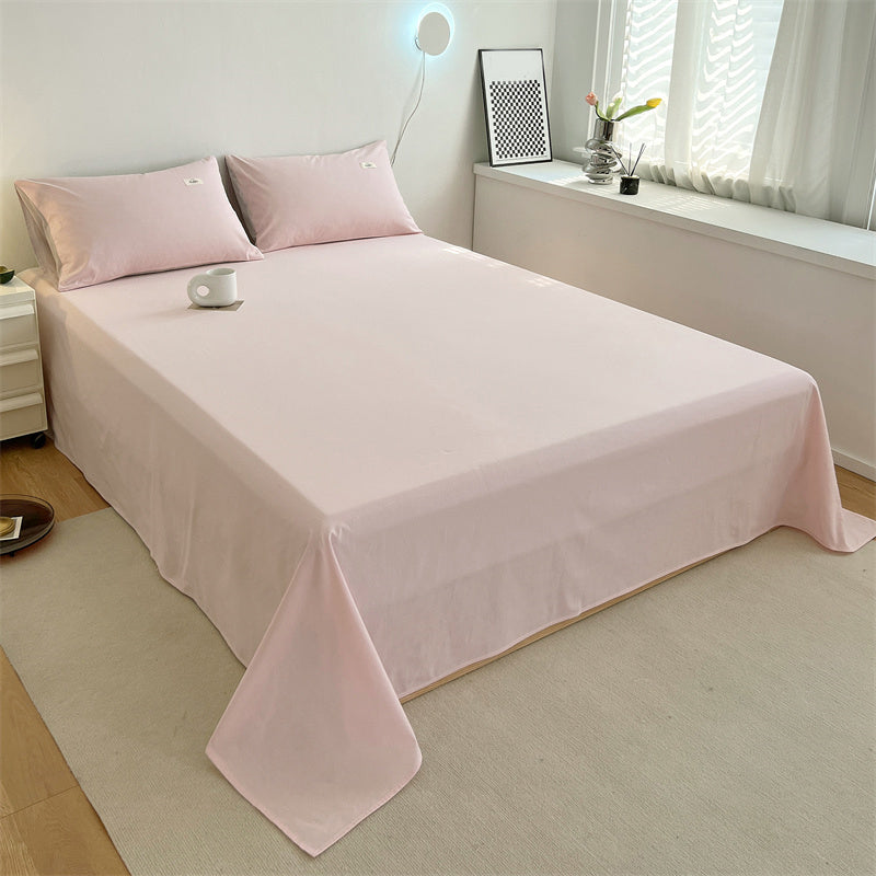 Cotton Bed Sheet Set Modern Solid Color Fitted Sheet for Bedroom
