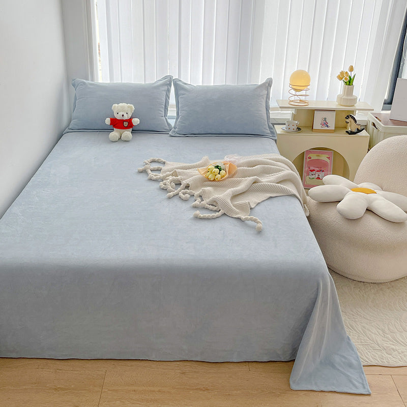 Winter Flannel Bed Sheet Set Super Soft Fitted Sheet for Bedroom