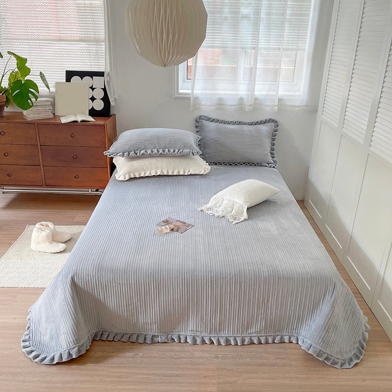Elegant Bed Sheet Set Basic Flannel Fitted Sheet for Bedroom