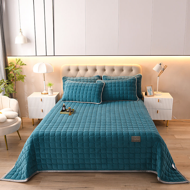 Solid Bed Sheet Set Winter Flannel Basic Fitted Sheet for Bedroom