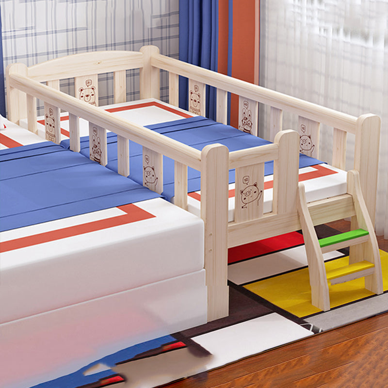 Solid Color Modern Baby Crib Solid Wood Arched Crib with Guardrail