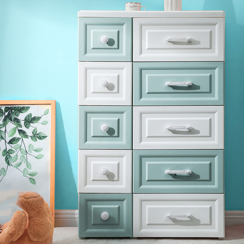 Scandinavian Vertical Plastic Kids Dresser Set with Drawers for Bedroom