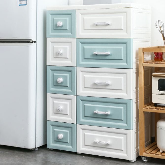 Scandinavian Vertical Plastic Kids Dresser Set with Drawers for Bedroom