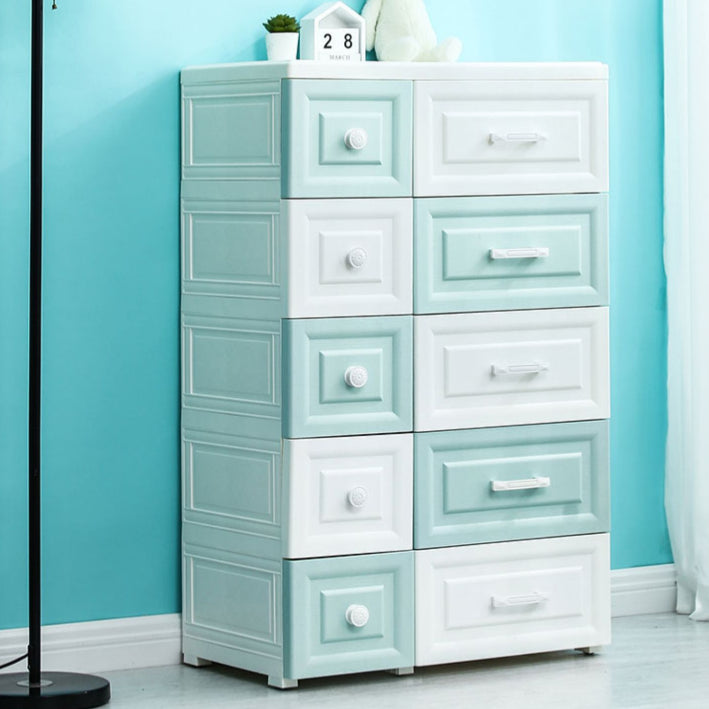 Scandinavian Vertical Plastic Kids Dresser Set with Drawers for Bedroom