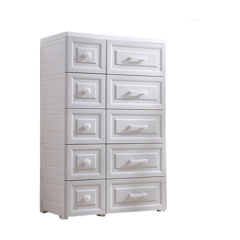 Scandinavian Vertical Plastic Kids Dresser Set with Drawers for Bedroom