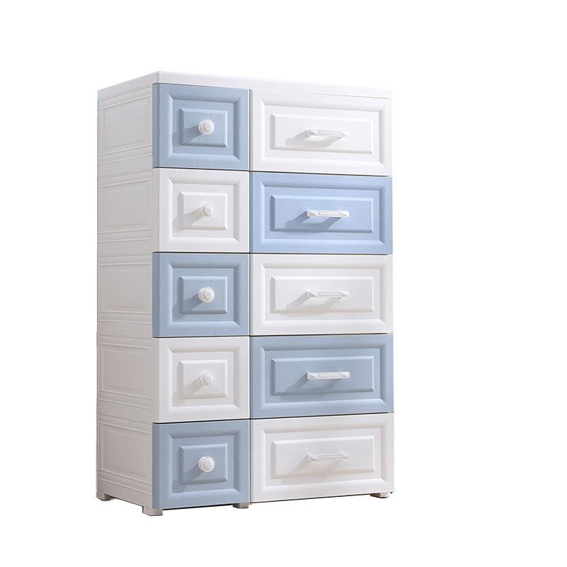 Scandinavian Vertical Plastic Kids Dresser Set with Drawers for Bedroom