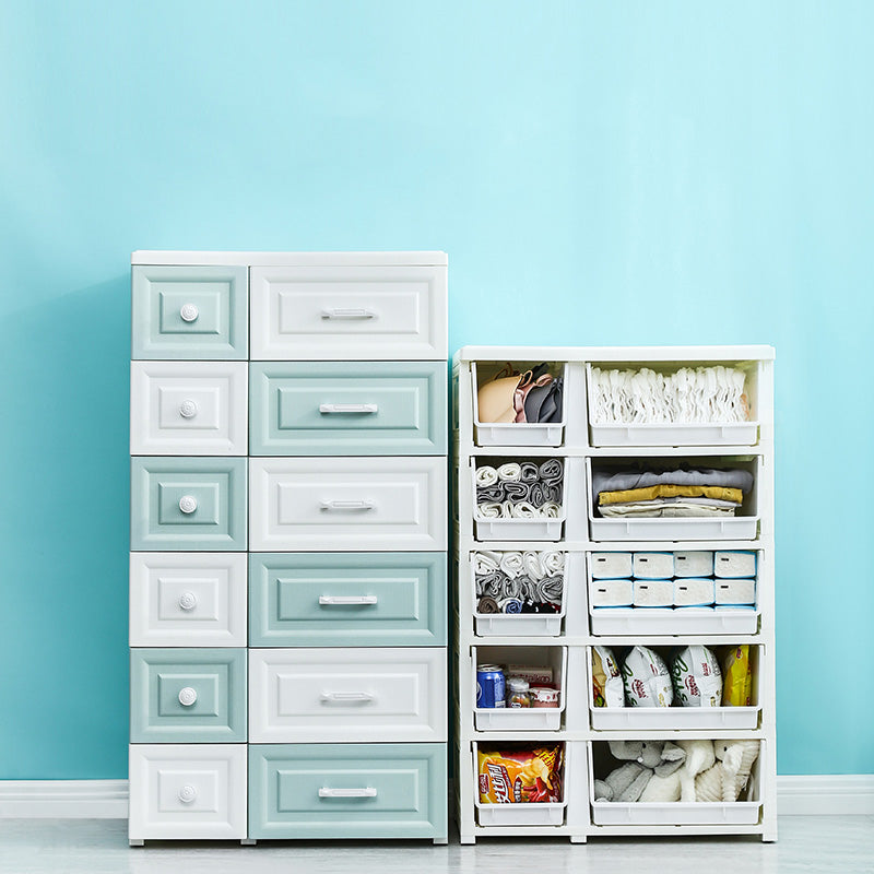 Scandinavian Vertical Plastic Kids Dresser Set with Drawers for Bedroom