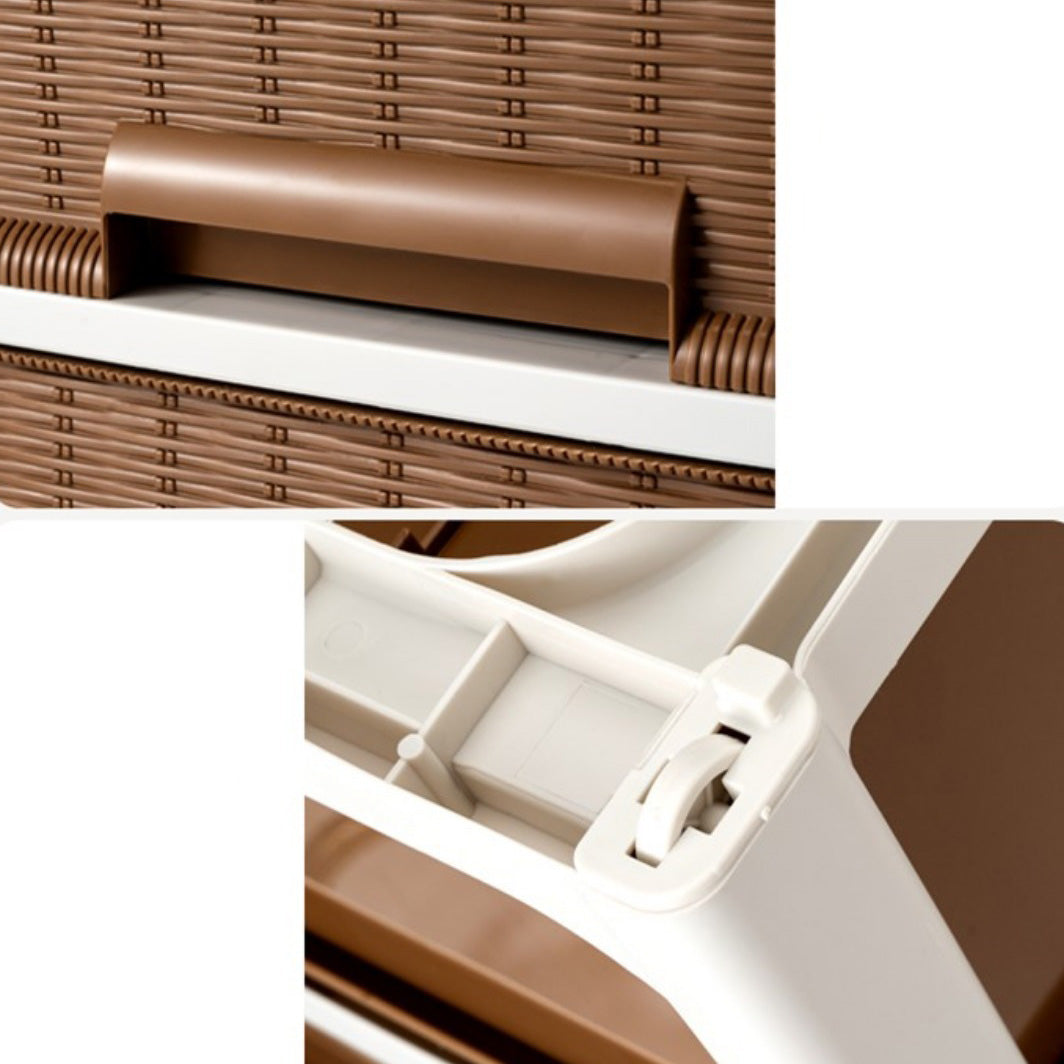 Contemporary Brown Plastic Vertical Kids Nightstand with 2/3/4/5/6 Drawers