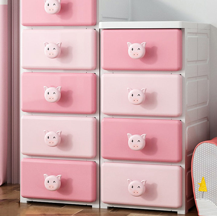 Contemporary Vertical Kids Furniture Plastic Nursery Dresser with 2/3/4/5/6/7 Drawers