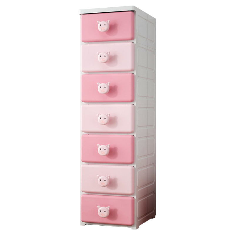 Contemporary Vertical Kids Furniture Plastic Nursery Dresser with 2/3/4/5/6/7 Drawers
