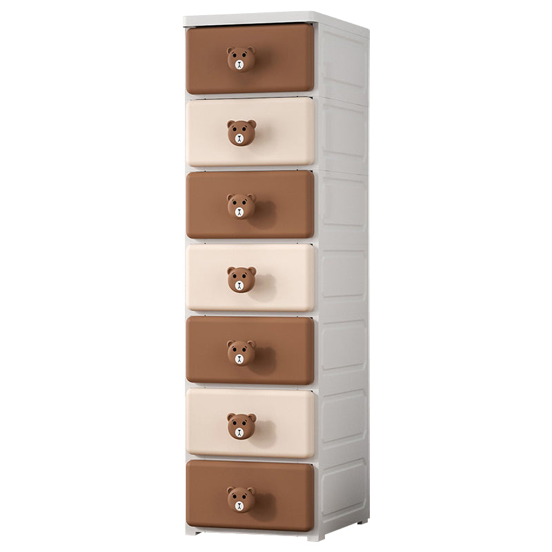 Contemporary Vertical Kids Furniture Plastic Nursery Dresser with 2/3/4/5/6/7 Drawers