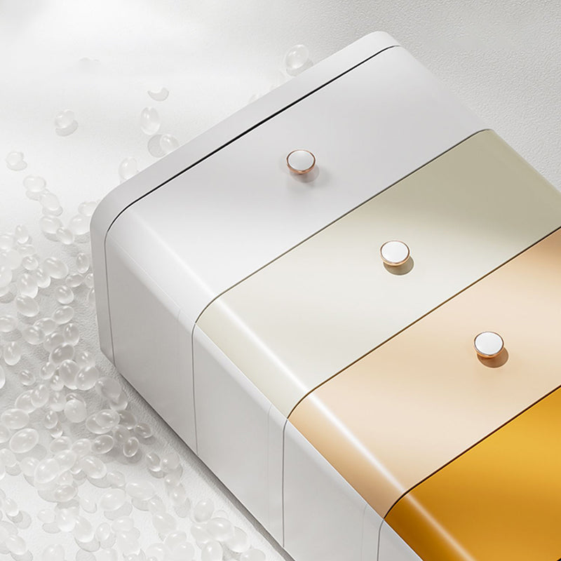 Scandinavian Plastic Kids Nightstand Vertical Nursery Dresser with 5 Drawers for Home