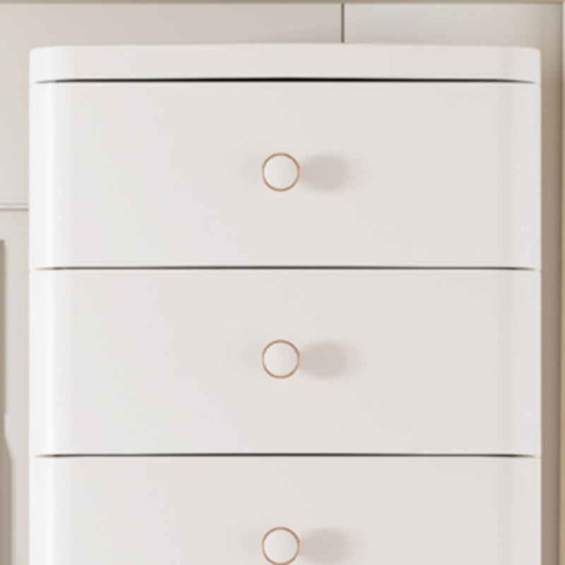 Scandinavian Plastic Kids Nightstand Vertical Nursery Dresser with 5 Drawers for Home