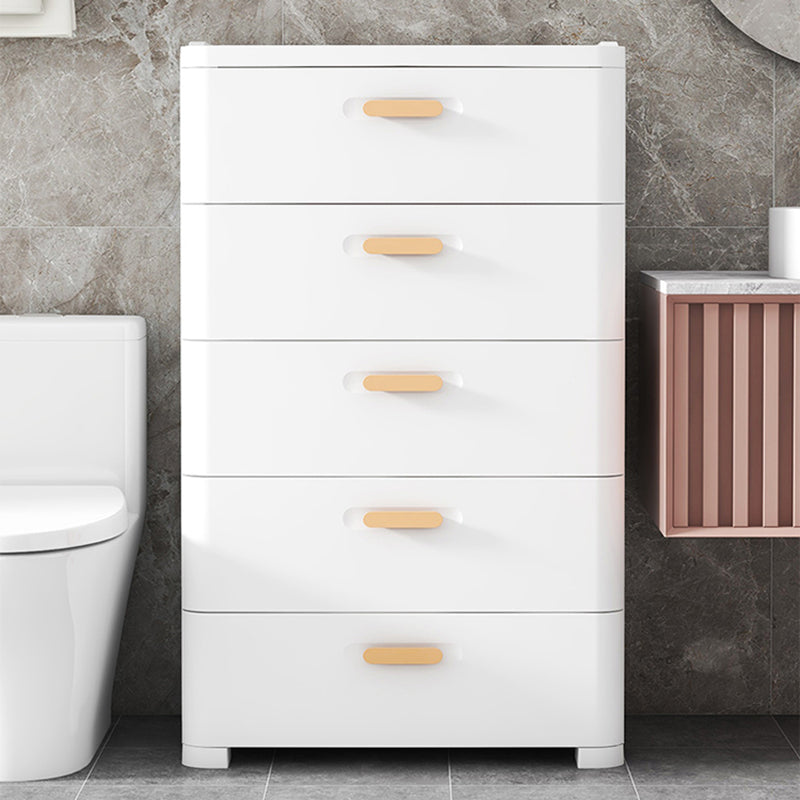 Scandinavian Kids Nightstand Plastic Nursery Dresser with 5 Drawers