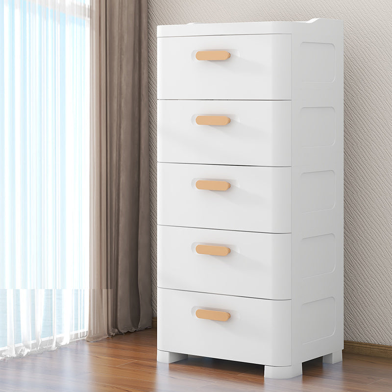 Scandinavian Kids Nightstand Plastic Nursery Dresser with 5 Drawers