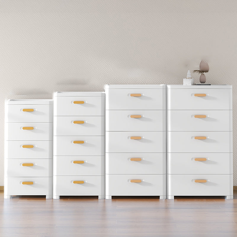 Scandinavian Kids Nightstand Plastic Nursery Dresser with 5 Drawers