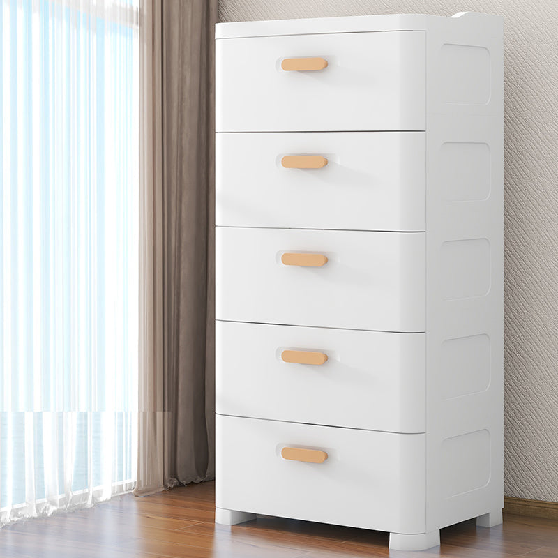 Scandinavian Kids Nightstand Plastic Nursery Dresser with 5 Drawers