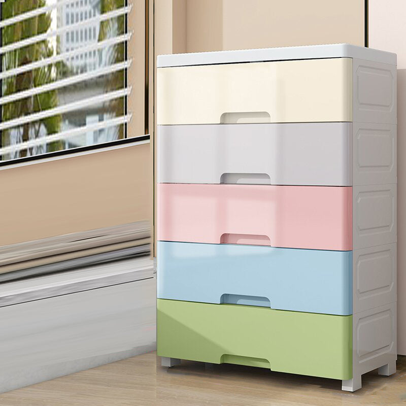 Northern European Plastic Nursery Dresser Vertical Kids Nightstand for Home