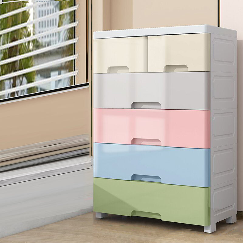 Northern European Plastic Nursery Dresser Vertical Kids Nightstand for Home