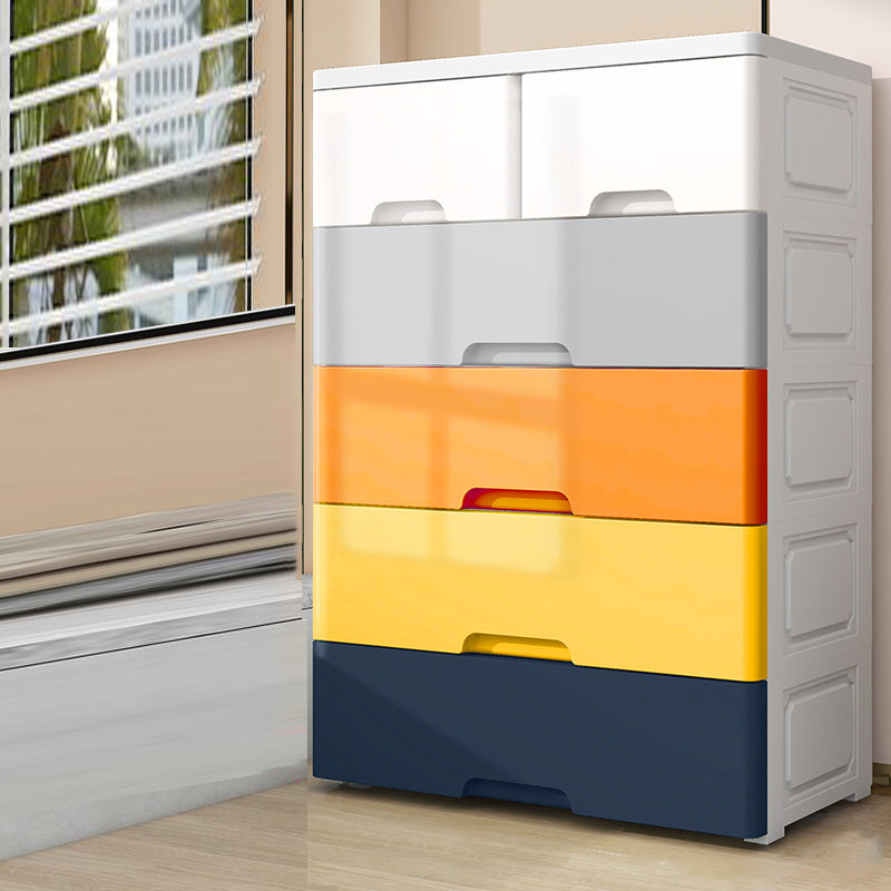 Northern European Plastic Nursery Dresser Vertical Kids Nightstand for Home