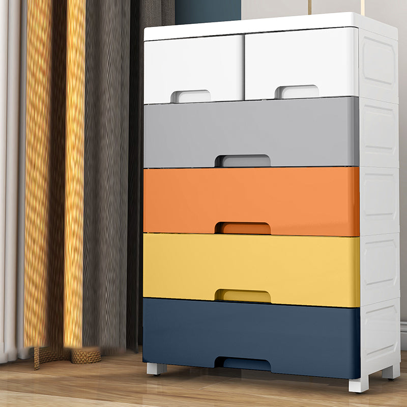 Northern European Plastic Nursery Dresser Vertical Kids Nightstand for Home