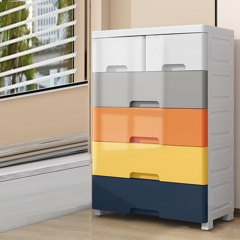 Northern European Plastic Nursery Dresser Vertical Kids Nightstand for Home