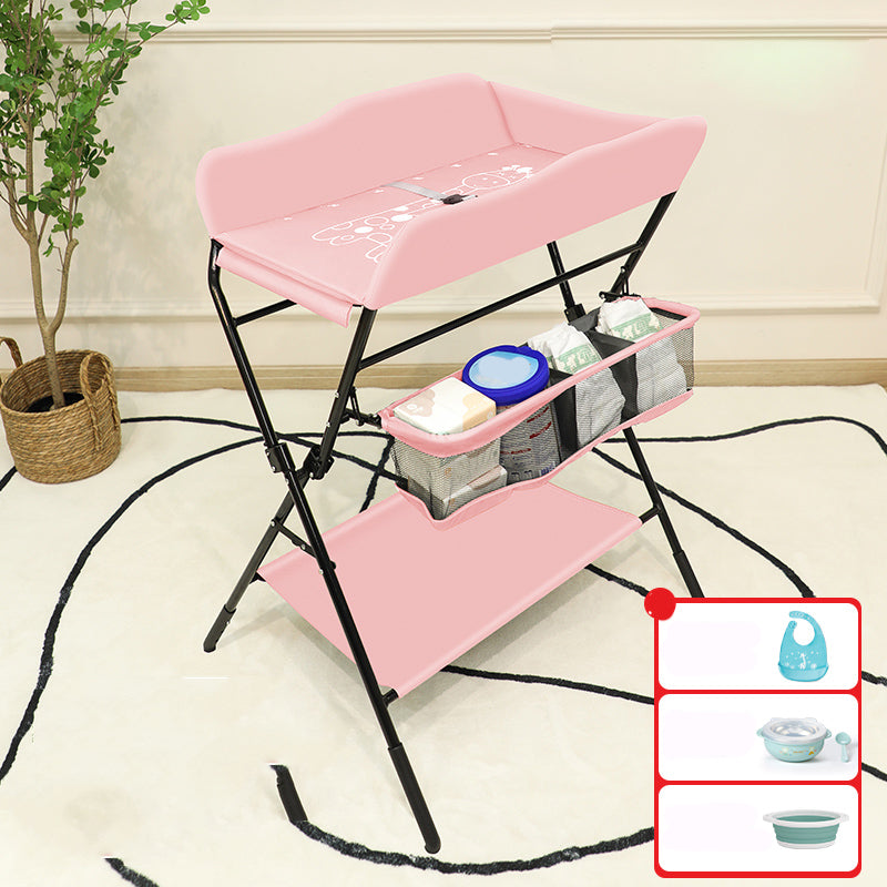 Contemporary Baby Changing Table Metal Frame with Clothes Drying Pole
