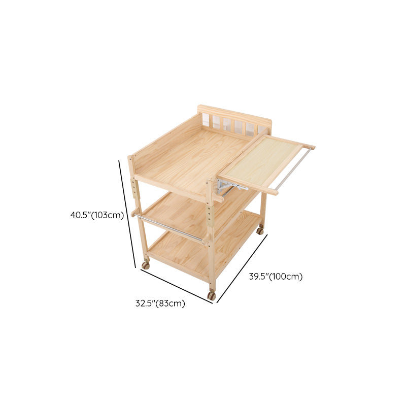 Wooden Baby Changing Table Modern Baby Changing Table with Safety Rails