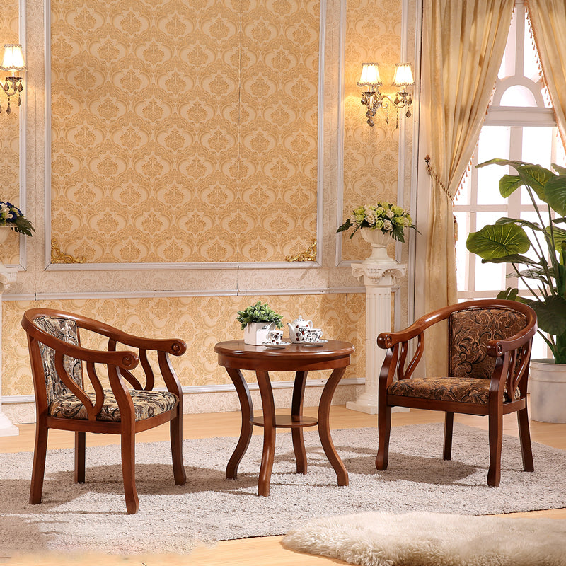 Indoor Solid Wood Frame Dining Arm Chair Upholstered Arm Chair