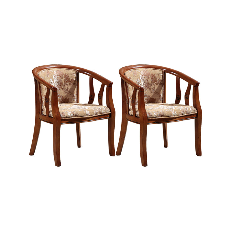 Indoor Solid Wood Frame Dining Arm Chair Upholstered Arm Chair