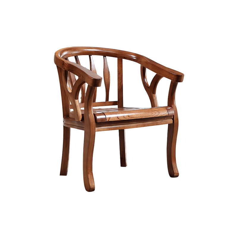 Indoor Solid Wood Frame Dining Arm Chair Upholstered Arm Chair