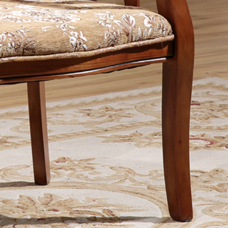 Indoor Solid Wood Frame Dining Arm Chair Upholstered Arm Chair