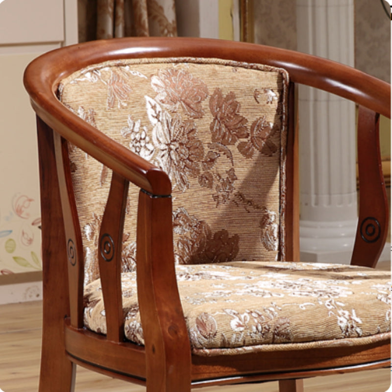 Indoor Solid Wood Frame Dining Arm Chair Upholstered Arm Chair