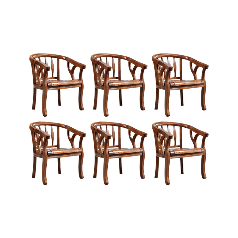 Indoor Solid Wood Frame Dining Arm Chair Upholstered Arm Chair