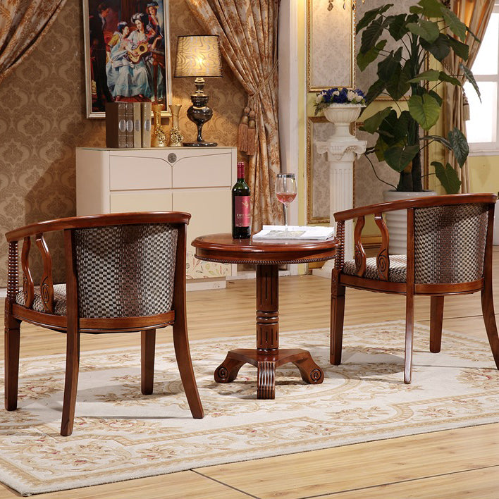 Indoor Solid Wood Frame Dining Arm Chair Upholstered Arm Chair