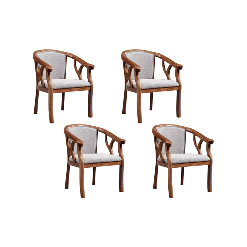 Indoor Solid Wood Frame Dining Arm Chair Upholstered Arm Chair